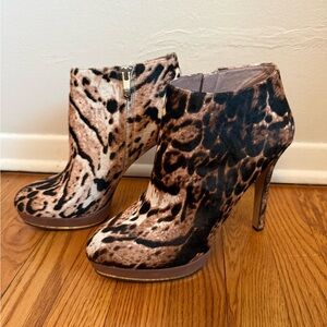 Vince Camuto Animal Mohair Platform Booties